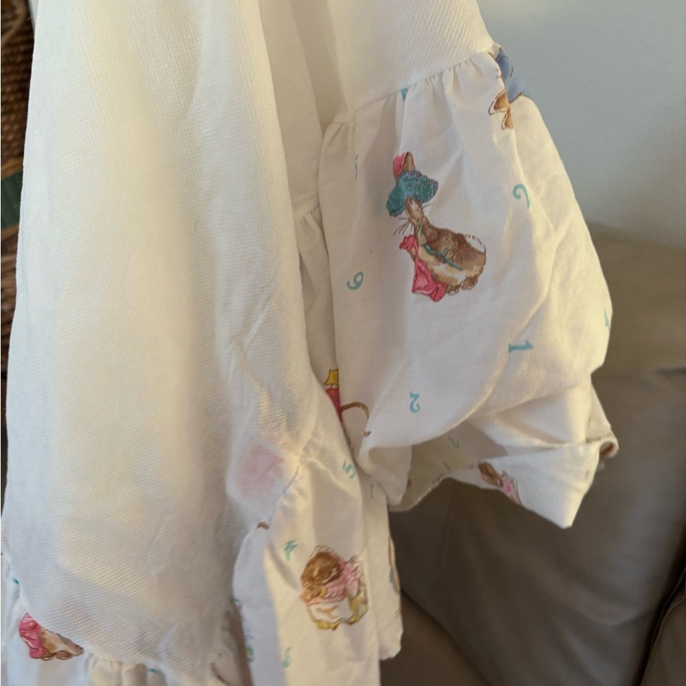 Vintage Beatrix Potter Quiltex Baby Quilt, crib sheet, crib ruffle rare 90’s Y2K - Picture 12 of 16